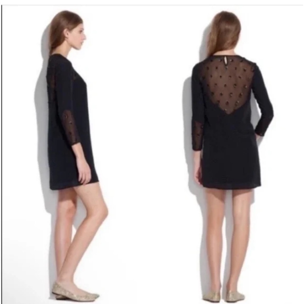 Elegant Black Sheer Sleeve Dress